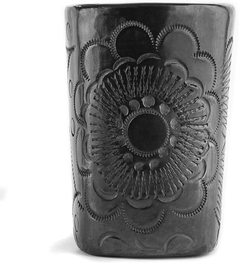 Authentic Handcrafted Barro Negro Square Mezcal Tequila Glasses, Set of Four