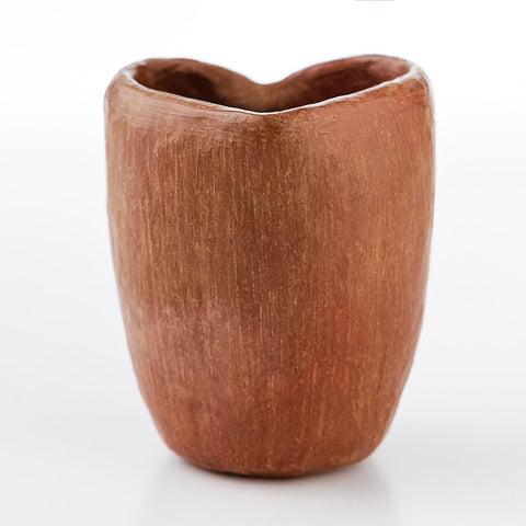 Artisanal Oaxaca Red Clay Tequila Shot Glasses - Handcrafted Heart Design Set