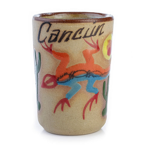 Ceramic Tequila Shot Glasses - Set of 4 - 2 Oz - Beach Collection (Cancun)