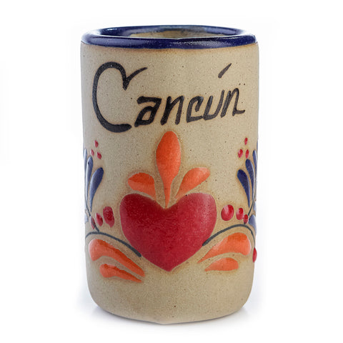 Ceramic Tequila Shot Glasses - Set of 4 - 2 Oz - Beach Collection (Cancun)