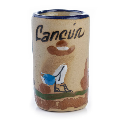 Ceramic Tequila Shot Glasses - Set of 4 - 2 Oz - Beach Collection (Cancun)