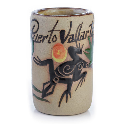 Ceramic Tequila Shot Glasses - Set of 4 - 2 Oz - Beach Collection (Puerto Vallarta)