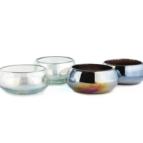 Hand-Blown Mezcal Shot Glasses – Clear & Black | Set of 4 | 2 oz - MEXTEQUIL