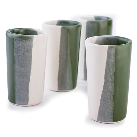 Handcrafted Ceramic Tequila Shot Glasses – Forest Canopy | Set of 4 - MEXTEQUIL