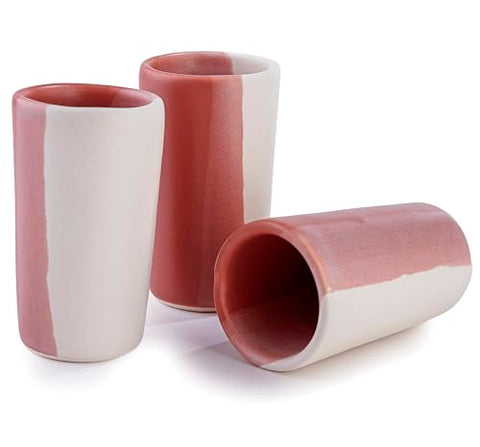 MEXTEQUIL Artisan Handmade Ceramic Shot Glasses Set - Modern Tequila & Mezcal Shooters - Unique Rustic Home Bar Gift (Canyon Clay) - MEXTEQUIL