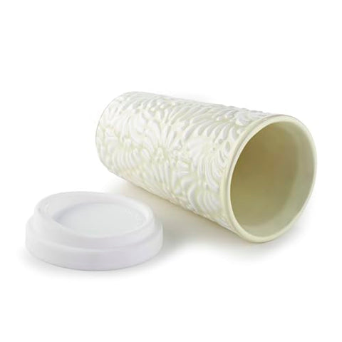 Handcrafted Talavera Ceramic Travel Mug with Silicone Lid – 16 oz | MEXTEQUIL - MEXTEQUIL