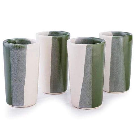 Handcrafted Ceramic Tequila Shot Glasses – Forest Canopy | Set of 4 - MEXTEQUIL