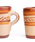 Terracotta Shot Glasses - Set of 4 - 2 Oz (With Handle) - MEXTEQUIL: MEXICRAFT IMPORTS LLC