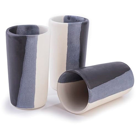MEXTEQUIL Artisan Handmade Ceramic Shot Glasses Set - Modern Tequila & Mezcal Shooters - Unique Rustic Home Bar Gift (Midnight Eclipse) - MEXTEQUIL