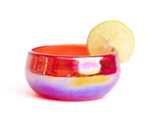 MEXTEQUIL - Authentic Mexican Tequila Mezcal Shot Glasses - Mezcalero - Jicaras - Set of shot glasses - 4 pcs - 2 Oz - Mexican Hand Blown Shot Glass (Mixed Colors) - MEXTEQUIL