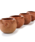 Set of 4 Red Clay Tequila Shot Glasses from Oaxaca - MEXTEQUIL