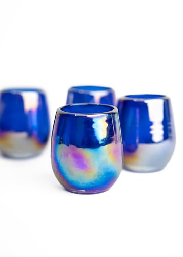 Hand-Blown Glass Barrel Tequila Shot Glasses – Artisan Mexican Barware | Set of 4 - MEXTEQUIL