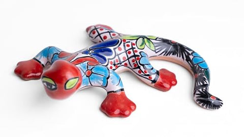 MEXTEQUIL - Soporte de pared de cerámica mexicana Talavera Gecko - Pintado a mano - Jardín de cerámica hecho a mano (9 x 8) - MEXTEQUIL