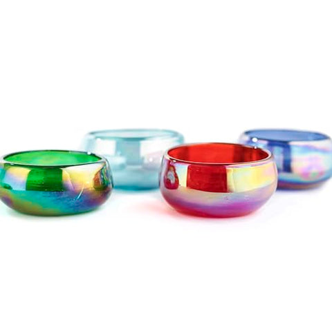 MEXTEQUIL - Authentic Mexican Tequila Mezcal Shot Glasses - Mezcalero - Jicaras - Set of shot glasses - 4 pcs - 2 Oz - Mexican Hand Blown Shot Glass (Mixed Colors) - MEXTEQUIL