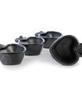 MEXTEQUIL - Tequila Shot Glasses - Set of 4 Oaxaca Black Clay Mexican Shot Glasses - 2 Oz (Mezcal Love) - MEXTEQUIL