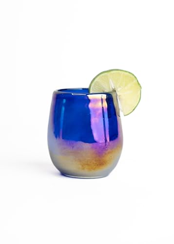 Hand-Blown Glass Barrel Tequila Shot Glasses – Artisan Mexican Barware | Set of 4 - MEXTEQUIL