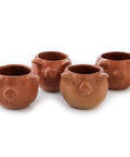 Set of 4 Red Clay Tequila Shot Glasses from Oaxaca - MEXTEQUIL