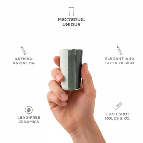 Handcrafted Ceramic Tequila Shot Glasses – Forest Canopy | Set of 4 - MEXTEQUIL