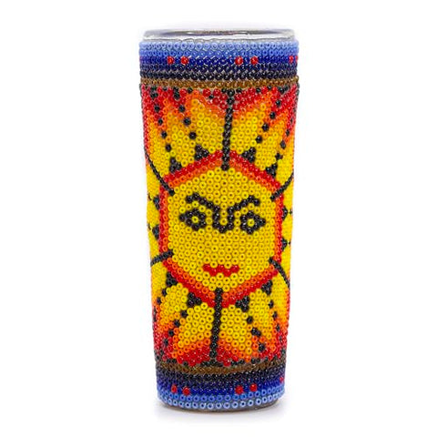 Huichol Wixárika Beaded Tequila Shot Glass – Chaquira Folk Art - MEXTEQUIL