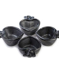 MEXTEQUIL - Tequila Shot Glasses - Set of 4 Oaxaca Black Clay Mexican Shot Glasses - 2 Oz (Mezcal Love) - MEXTEQUIL