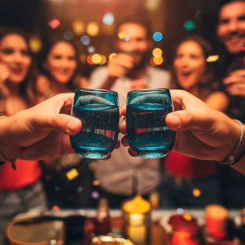 Hand-Blown Glass Barrel Tequila Shot Glasses – Artisan Mexican Barware | Set of 4 - MEXTEQUIL