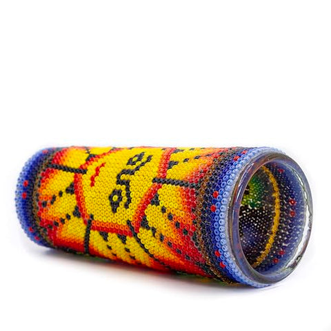 Huichol Wixárika Beaded Tequila Shot Glass – Chaquira Folk Art - MEXTEQUIL