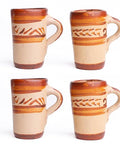 Terracotta Shot Glasses - Set of 4 - 2 Oz (With Handle) - MEXTEQUIL: MEXICRAFT IMPORTS LLC