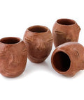 Set of 4 Red Clay Tequila Shot Glasses from Oaxaca - MEXTEQUIL