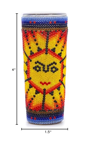 Huichol Wixárika Beaded Tequila Shot Glass – Chaquira Folk Art - MEXTEQUIL
