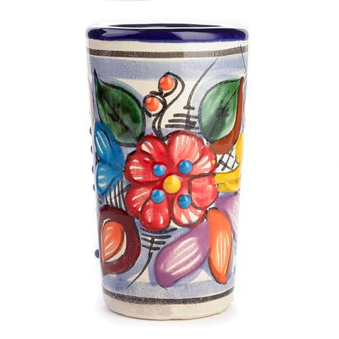 MEXTEQUIL Talavera Tequila Shot Glasses with Tray & Salt Shaker (Set of 2) - Hand-Painted Authentic Mexican Gift Set (Puebla) - MEXTEQUIL