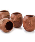 Set of 4 Red Clay Tequila Shot Glasses from Oaxaca - MEXTEQUIL