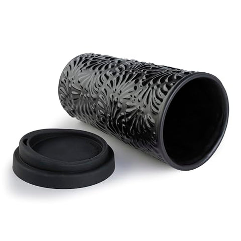 Handcrafted Talavera Ceramic Travel Mug with Silicone Lid – 16 oz | MEXTEQUIL - MEXTEQUIL