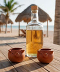 Set of 4 Red Clay Tequila Shot Glasses from Oaxaca - MEXTEQUIL