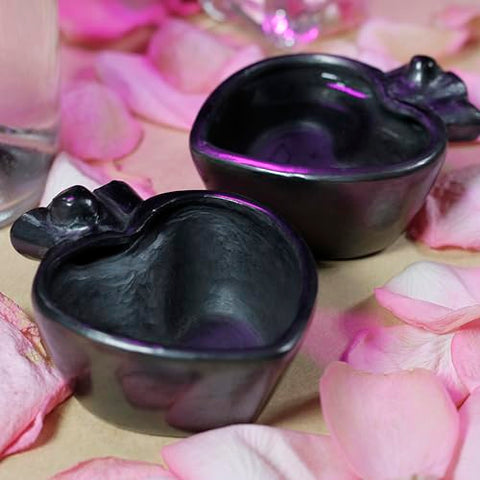 MEXTEQUIL - Tequila Shot Glasses - Set of 4 Oaxaca Black Clay Mexican Shot Glasses - 2 Oz (Mezcal Love) - MEXTEQUIL