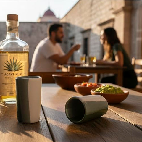Handcrafted Ceramic Tequila Shot Glasses – Forest Canopy | Set of 4 - MEXTEQUIL