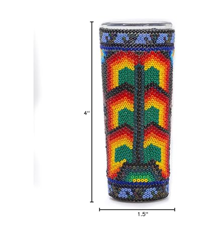 Huichol Wixárika Beaded Tequila Shot Glass – Chaquira Folk Art - MEXTEQUIL