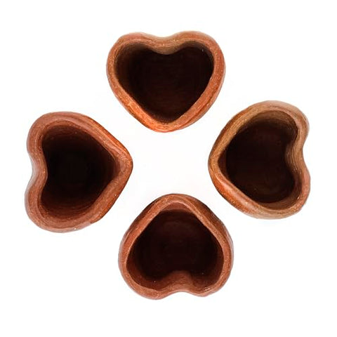 Set of 4 Red Clay Tequila Shot Glasses from Oaxaca - MEXTEQUIL