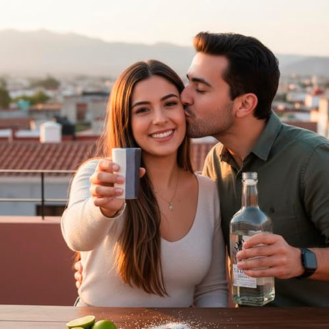 MEXTEQUIL Artisan Handmade Ceramic Shot Glasses Set - Modern Tequila & Mezcal Shooters - Unique Rustic Home Bar Gift (Midnight Eclipse) - MEXTEQUIL