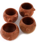 Set of 4 Red Clay Tequila Shot Glasses from Oaxaca - MEXTEQUIL
