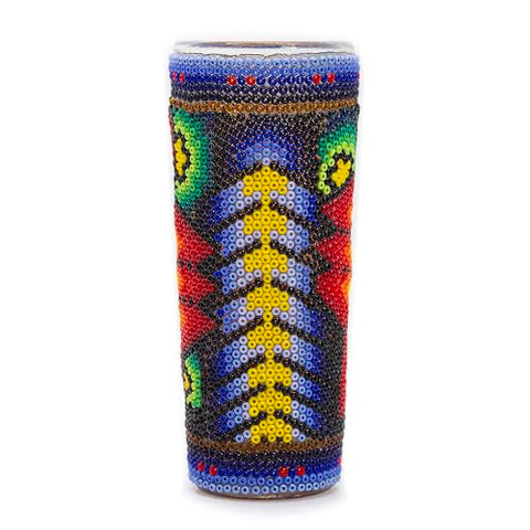Huichol Wixárika Beaded Tequila Shot Glass – Chaquira Folk Art - MEXTEQUIL