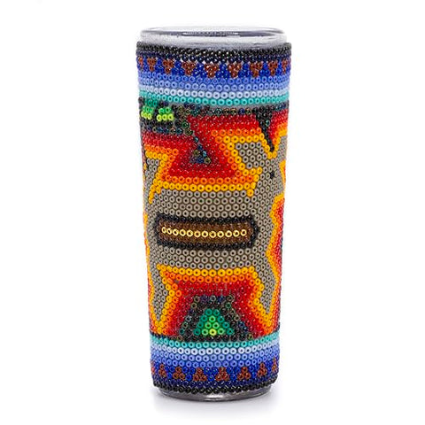 Huichol Wixárika Beaded Tequila Shot Glass – Chaquira Folk Art - MEXTEQUIL