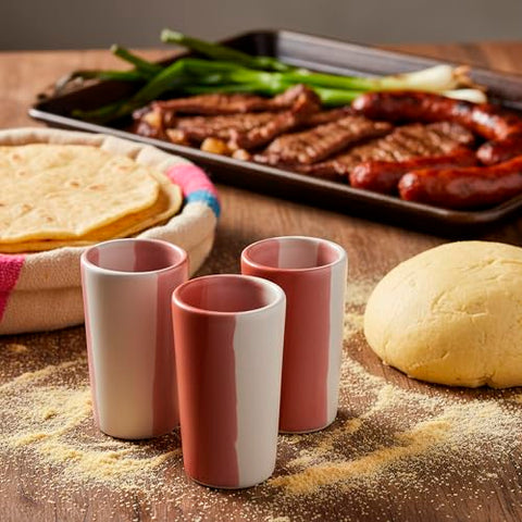 MEXTEQUIL Artisan Handmade Ceramic Shot Glasses Set - Modern Tequila & Mezcal Shooters - Unique Rustic Home Bar Gift (Canyon Clay) - MEXTEQUIL