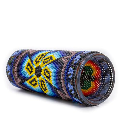 Huichol Wixárika Beaded Tequila Shot Glass – Chaquira Folk Art - MEXTEQUIL