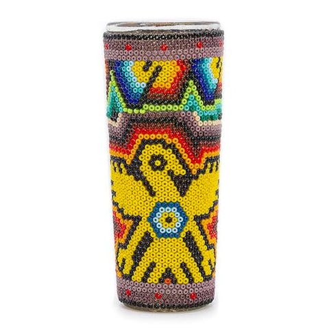 Huichol Wixárika Beaded Tequila Shot Glass – Chaquira Folk Art - MEXTEQUIL