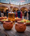 Set of 4 Red Clay Tequila Shot Glasses from Oaxaca - MEXTEQUIL