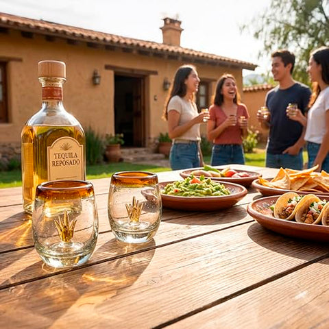 Hand-Blown Glass Barrel Tequila Shot Glasses – Artisan Mexican Barware | Set of 4 - MEXTEQUIL