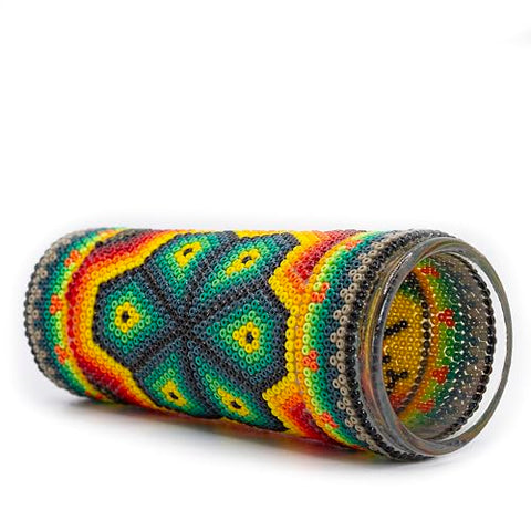 Huichol Wixárika Beaded Tequila Shot Glass – Chaquira Folk Art - MEXTEQUIL
