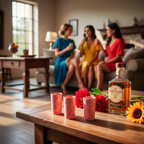 MEXTEQUIL Artisan Handmade Ceramic Shot Glasses Set - Modern Tequila & Mezcal Shooters - Unique Rustic Home Bar Gift (Cotton Candy Speckle) - MEXTEQUIL