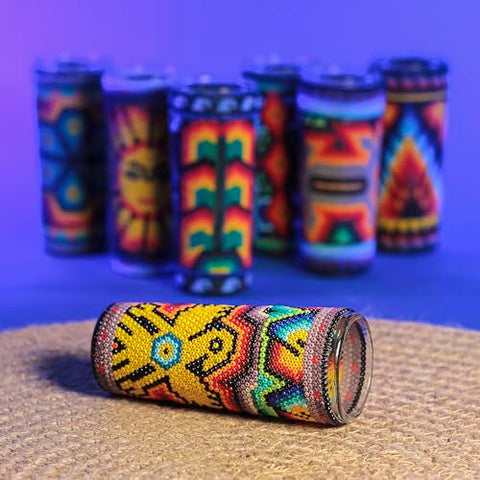 Huichol Wixárika Beaded Tequila Shot Glass – Chaquira Folk Art - MEXTEQUIL