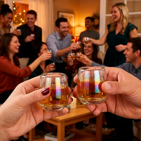 Hand-Blown Glass Barrel Tequila Shot Glasses – Artisan Mexican Barware | Set of 4 - MEXTEQUIL